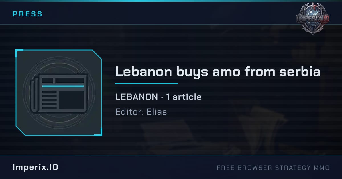 Lebanon buys amo from serbia - Imperix
